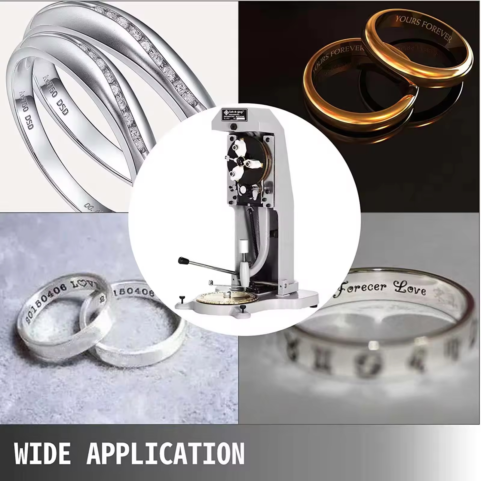 Jewelry Inside Ring Engraver Machine Dual-Sided 26 Alphabet & 9 Number Disc Gold/Silver/Platinum Rings 